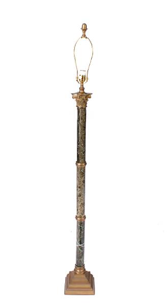 Appraisal: A gilt brass and marble floor lamp height to finial