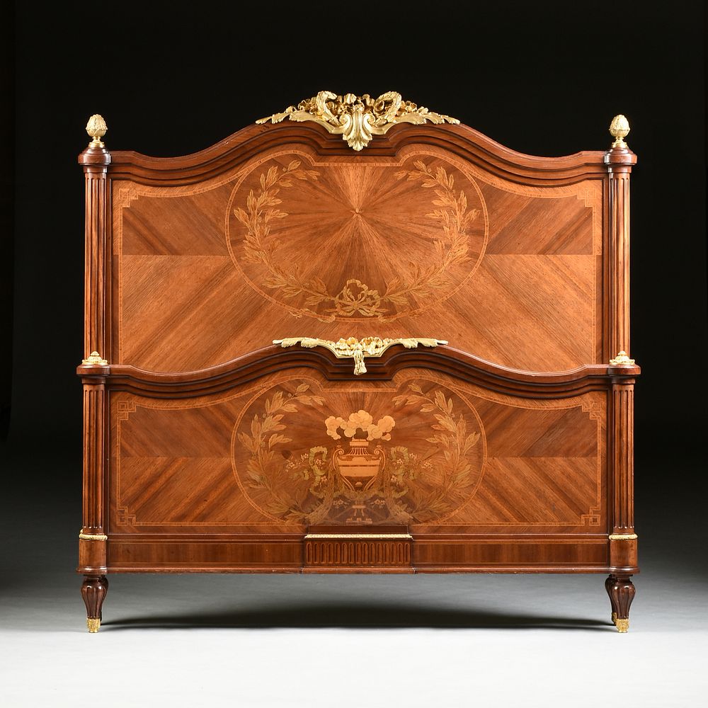 Appraisal: A FINE LOUIS XVI STYLE ORMOLU MOUNTED TULIPWOOD AND VARIOUS