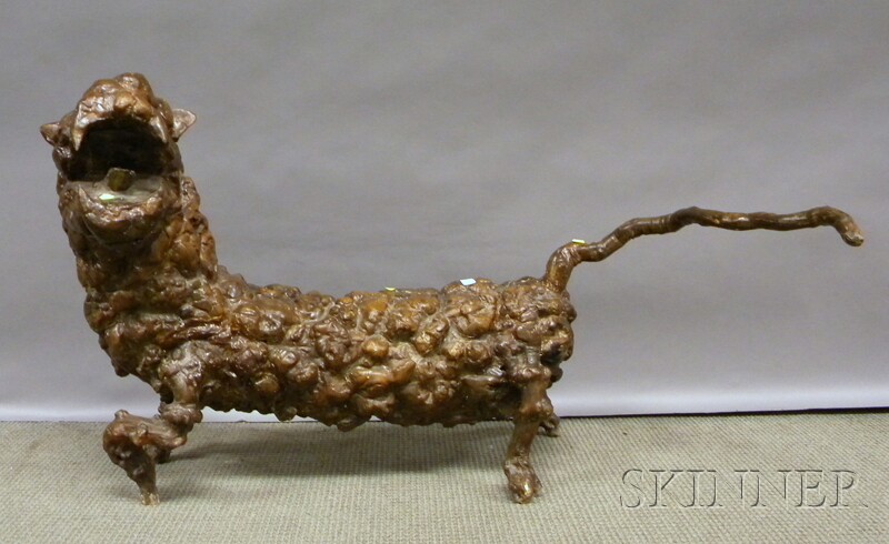 Appraisal: Asian Rootwood and Composition Dog Figure repairs approx ht lg