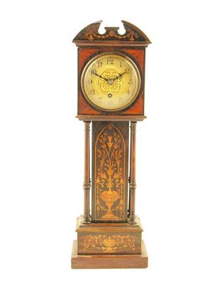 Appraisal: A late Victorian rosewood and marquetry miniature longcase clock with