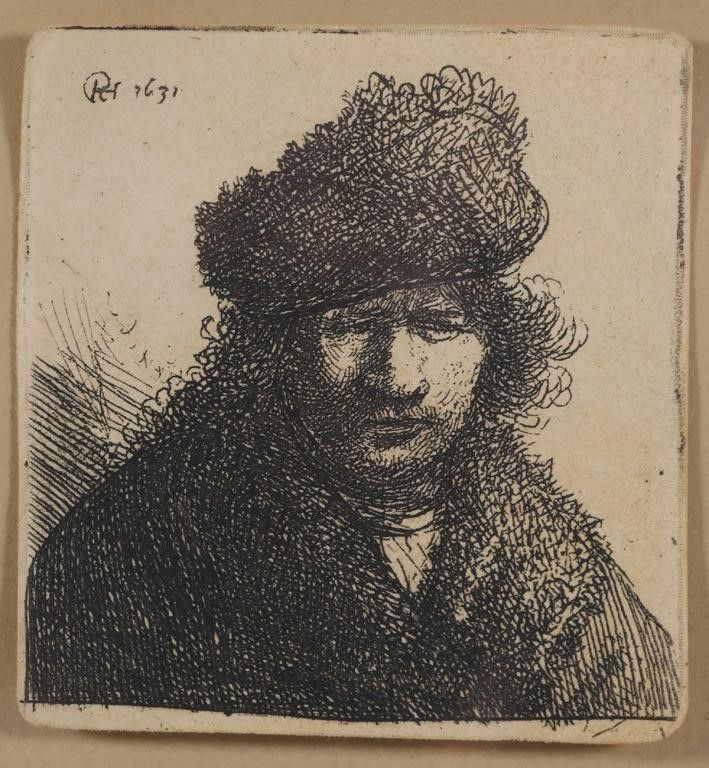 Appraisal: REMBRANDT SELF PORTRAIT ETCHINGRembrandt Harmenszoon van Rijn Dutch - Self-portrait