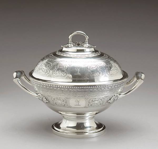 Appraisal: A sterling soup tureen with coverTiffany amp Co New York