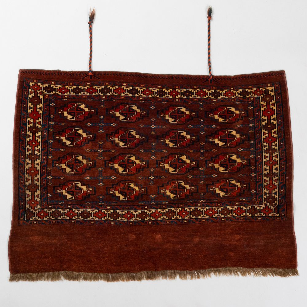 Appraisal: Turkmen Tent Bag Face Torba Decorated with twelve guls on