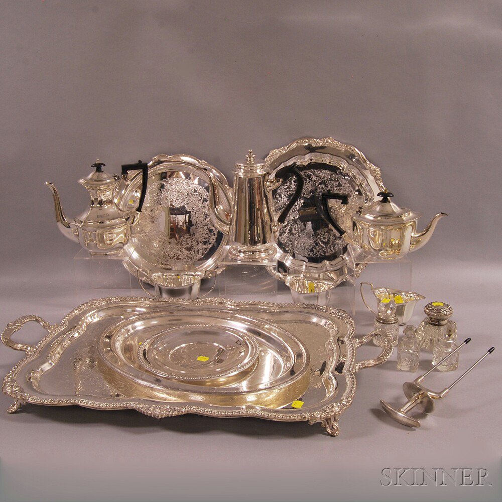 Appraisal: Group of Silver-plated Tableware and Serving Items including a large