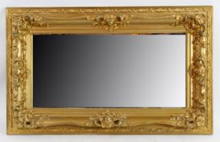 Appraisal: Small rectangular gilt framed mirror Small rectangular gilt framed mirror