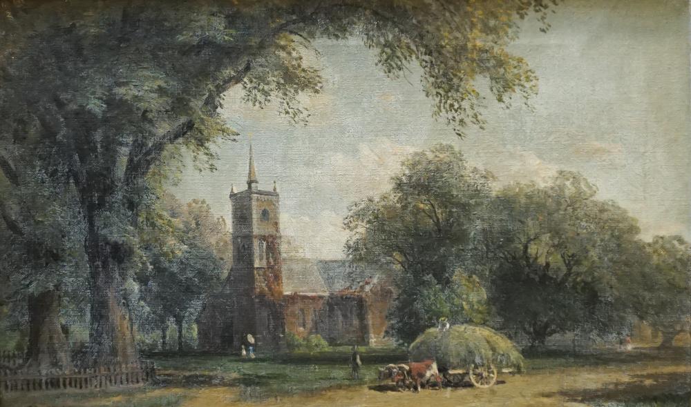 Appraisal: John Ross Key American - View of Country Church and