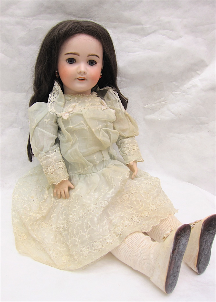 Appraisal: FRENCH BISQUE HEAD DOLL S F B J dark brown