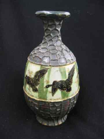 Appraisal: Teplitz Amphora Art Pottery Vase flying geese decor iridescent body