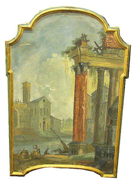 Appraisal: An Italian capriccio oil on canvas early th century Depicting