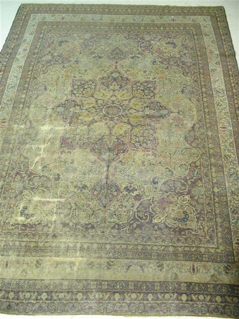 Appraisal: ORIENTAL RED AND MUSTARD RUG X in