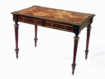 Appraisal: A late th century French writing table with gilt brass