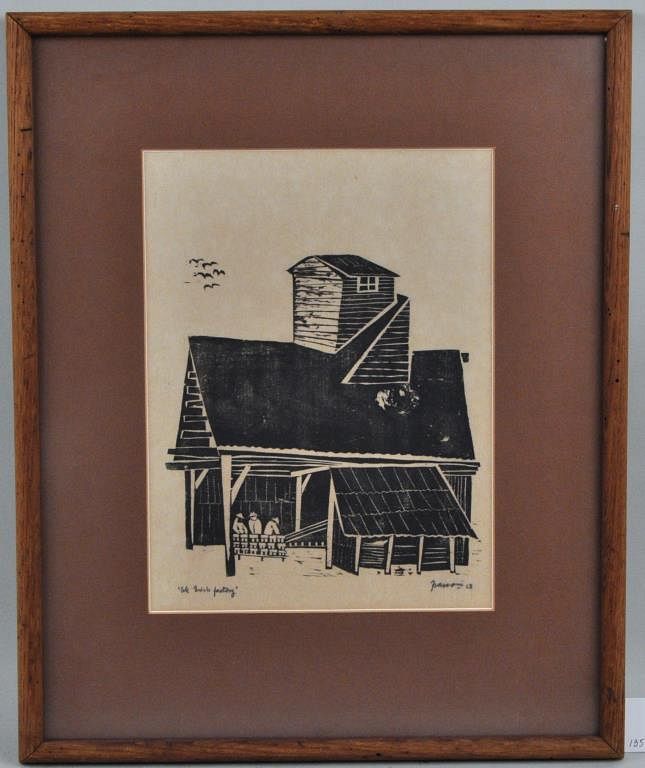 Appraisal: A Frasconi Woodblock Print Ole Brick Factory American - titled