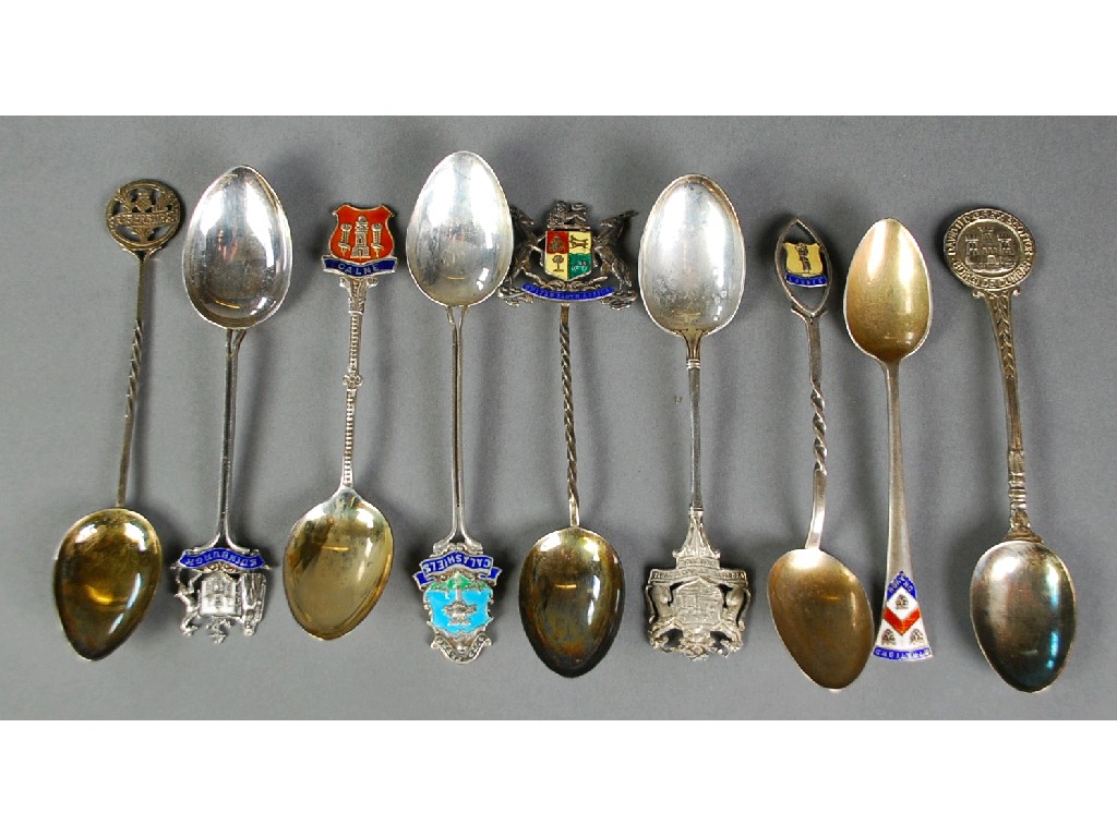 Appraisal: COLLECTION OF NINE EDWARD VII AND LATER SILVER SOUVENIR TEASPOONS