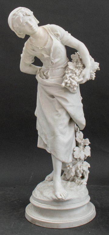 Appraisal: M MOREAU GRAPPILLEUSE PARIS PORCELAIN SCULPTURE After Mathurin Moreau French