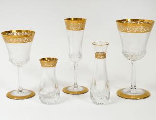 Appraisal: FIFTY-THREE PIECE ST LOUIS CRYSTAL STEMWARE SET French Acid stamped