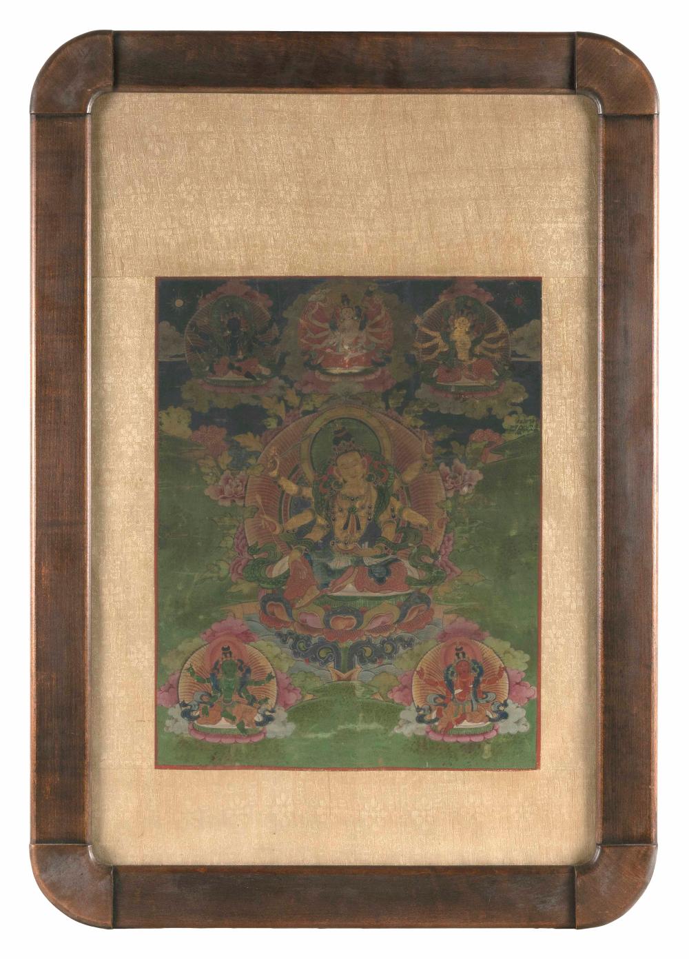 Appraisal: KOREAN THANGKA TH CENTURY ON FABRIC X FRAMED X KOREAN