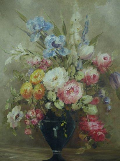 Appraisal: Beatrice De La Pena Flowers in a Vaseoil on canvas