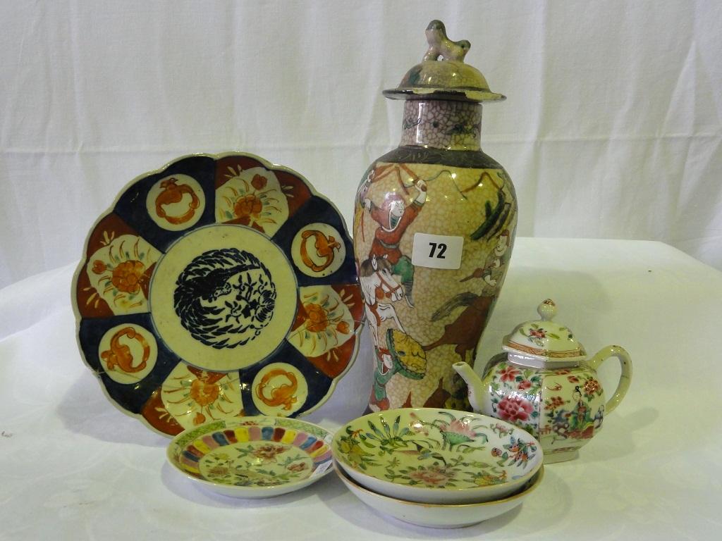 Appraisal: A small collection of oriental ceramics including Satsuma vase and