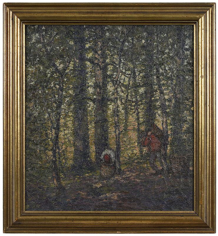 Appraisal: American School th century Forest Scene signed illegibly lower right