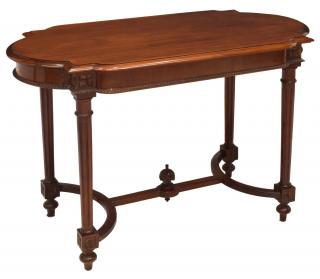 Appraisal: LOUIS XVI STYLE MAHOGANY HALL LIBRARY TABLE Louis XVI style