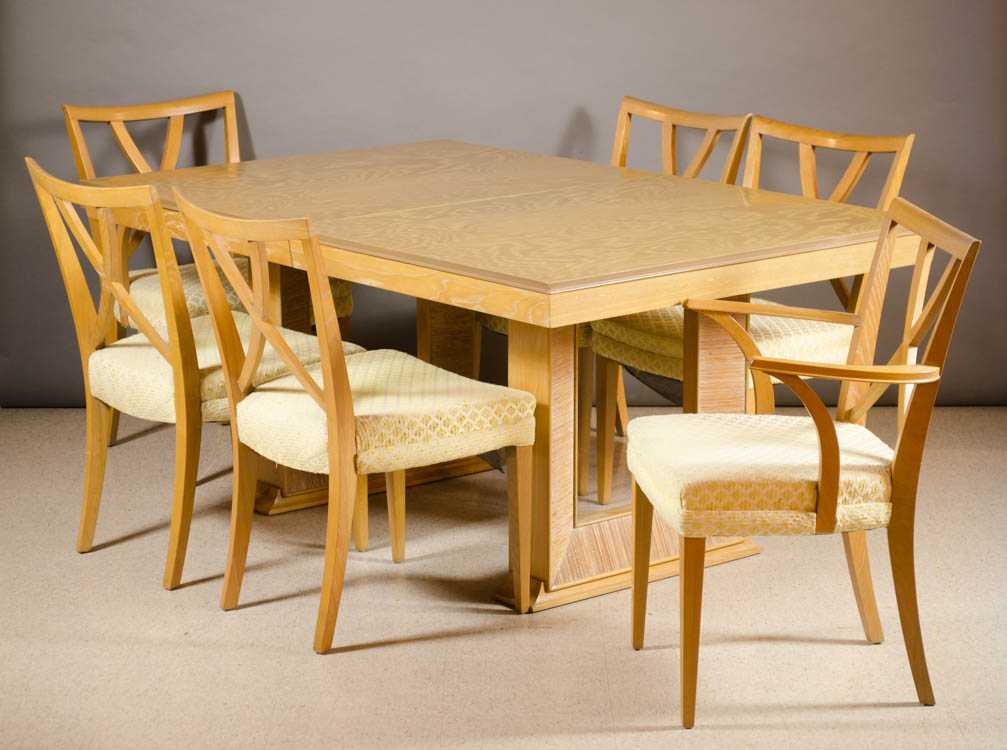 Appraisal: MID-CENTURY MODERN DINING TABLE AND CHAIR SET Paul Frankl design