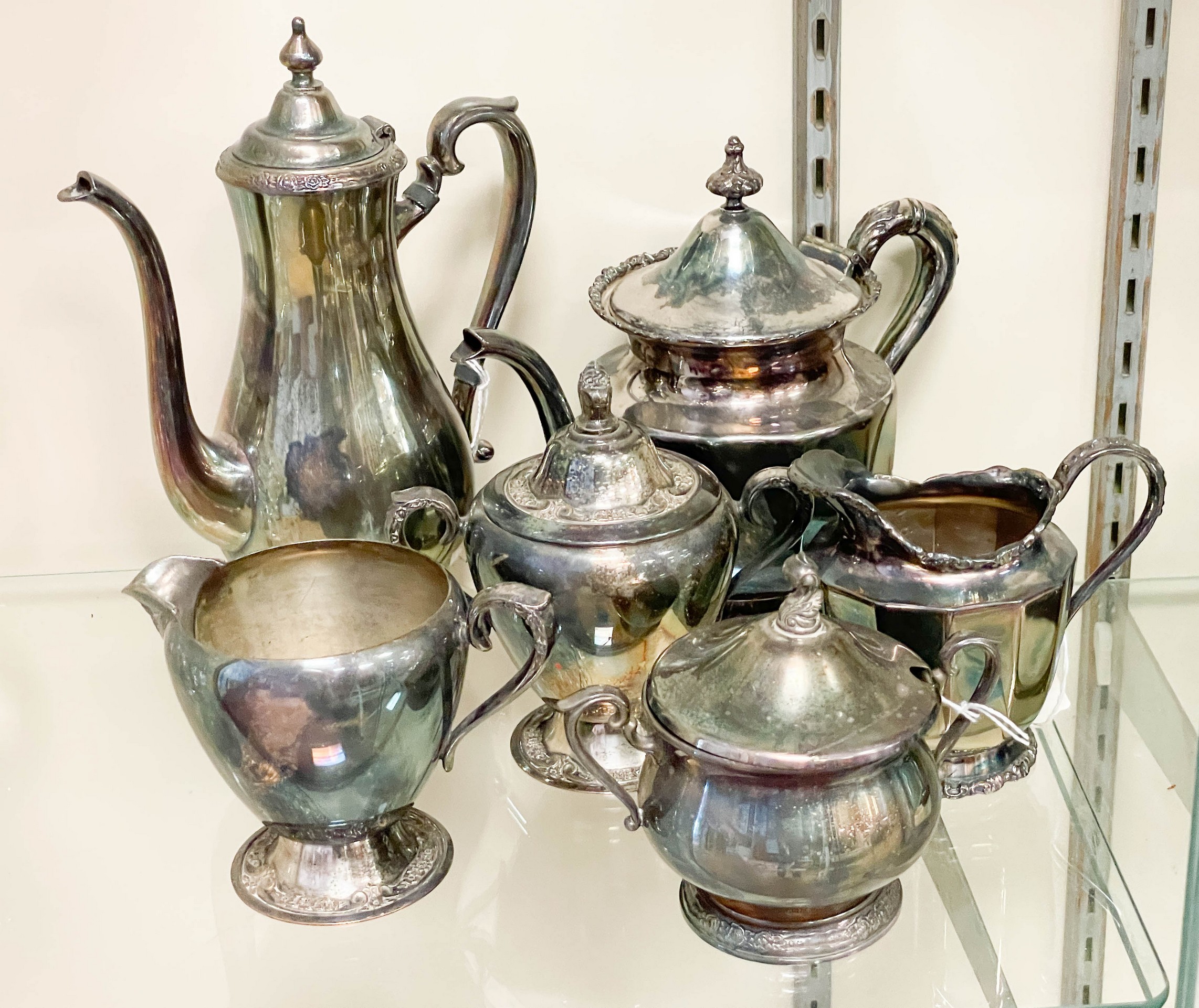 Appraisal: Silver plate tea sets c o Van Bergh International Silver