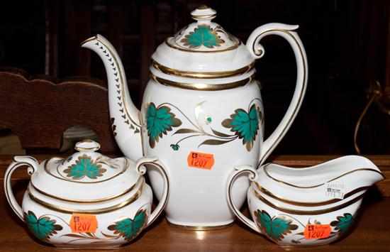 Appraisal: Grosvenor china three-piece tea set in the ''Carnalea'' pattern Estimate