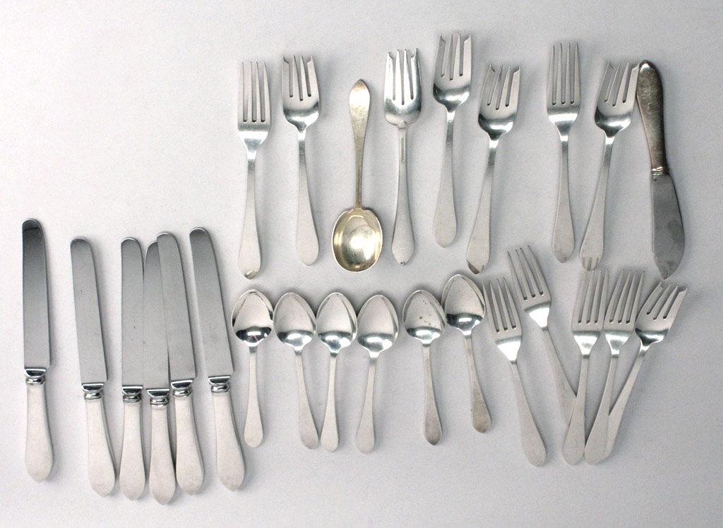 Appraisal: STERLING SILVER PARTIAL FLATWARE SET BY TIFFANY CO In the