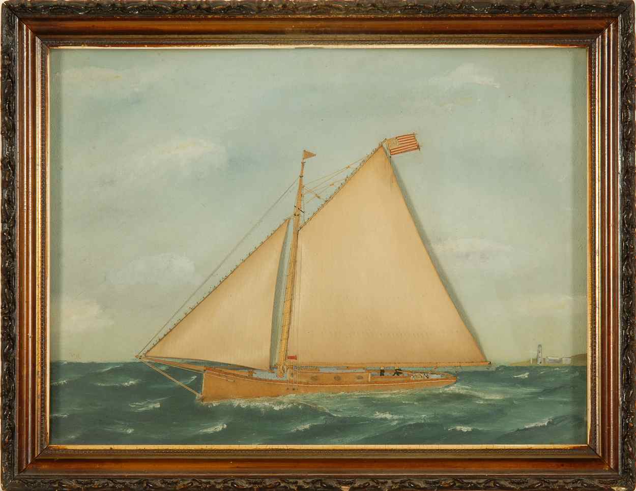 Appraisal: SCHOOL OF THOMAS WILLISAmerican - Catboat off a coast Unsigned