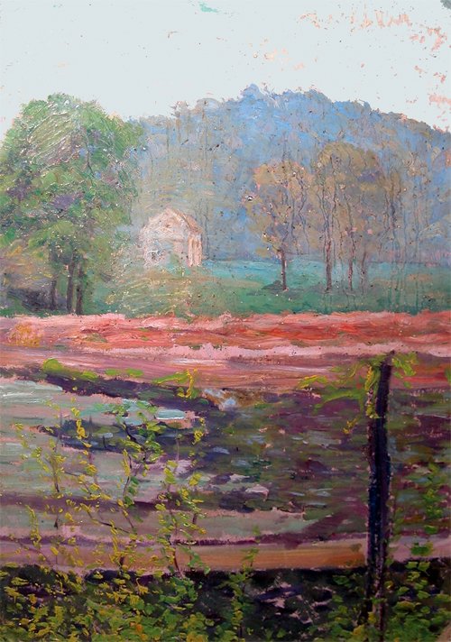 Appraisal: Farm House and Spring Field Artist Walter Christian Jacob American