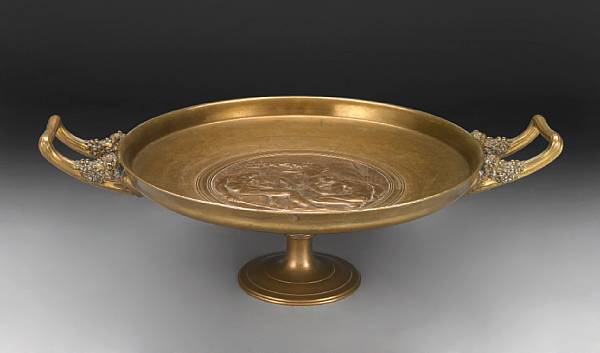 Appraisal: A French bronze tazza cast after Ferdinand Levillain French -