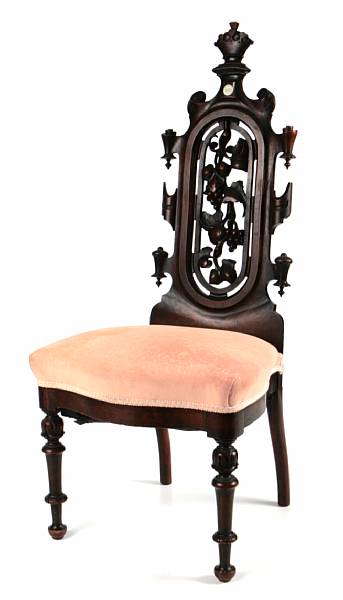 Appraisal: An English carved hall chair height in