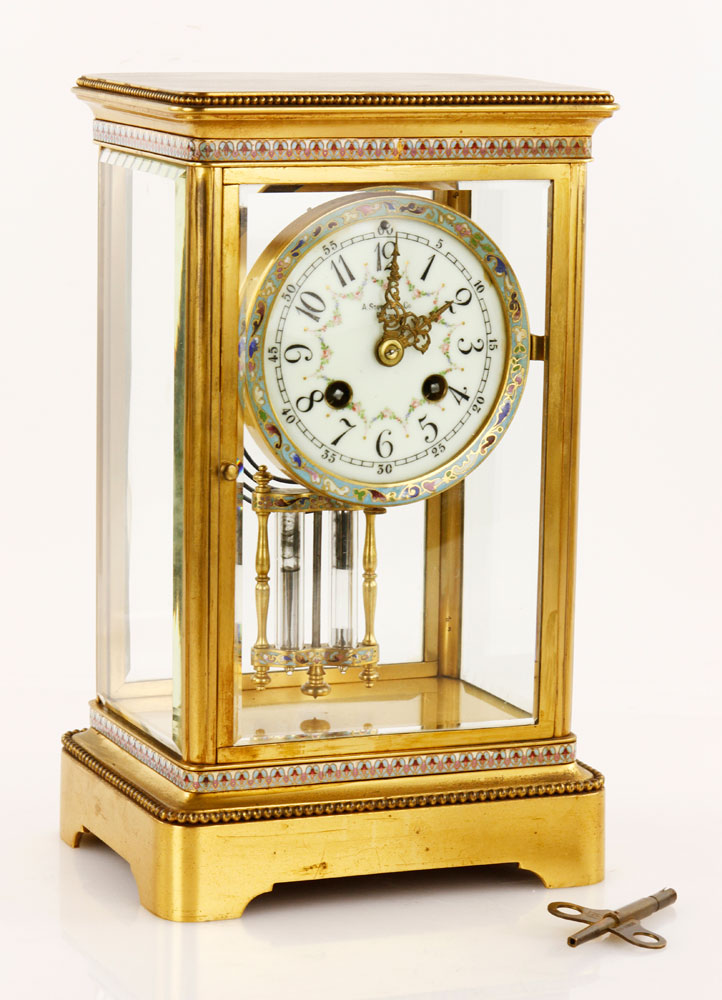 Appraisal: - th C French Clock th century French clock champlev