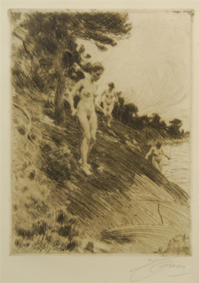 Appraisal: ANDERS ZORN Swedish - FRIGHTENED etching signed in pencil A