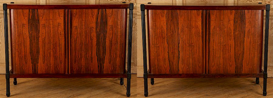 Appraisal: PAIR ROSEWOOD SERVERS CIRCA A pair of rosewood servers having