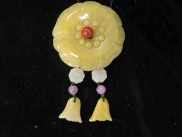 Appraisal: Colored Jade Necklace yellow red lilac more