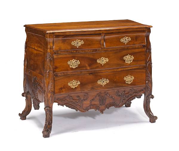 Appraisal: An Iberian Rococo walnut commode second half th century The