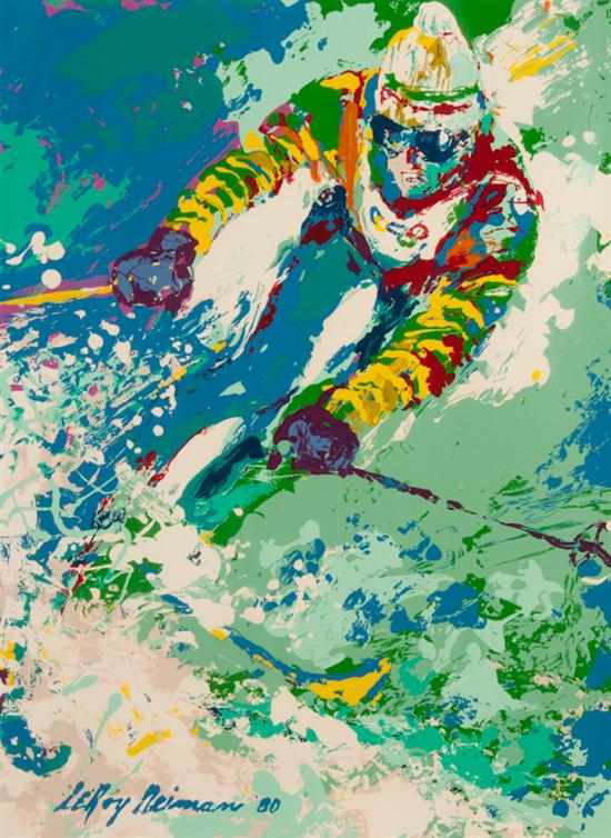 Appraisal: LeRoy Neiman American b Olympic Skier color screenprint signed ''LeRoy