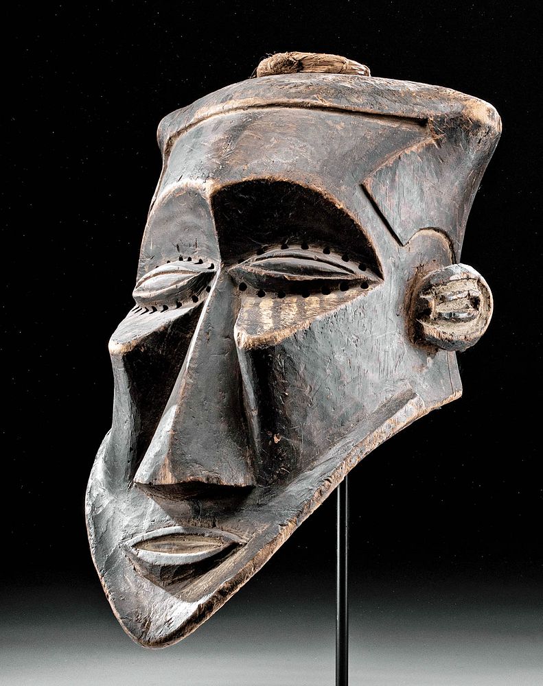 Appraisal: Huge th C Kuba Wood Initiation Mask Africa Democratic Republic