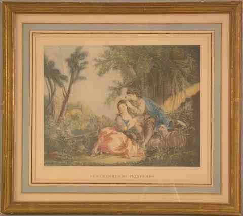 Appraisal: AFTER F BOUCHER ENGRAVING BY DAULLE FRENCH LES CHARMES DU