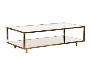 Appraisal: Hollywood Regency Gilt Metal Glass Coffee Table American circa s