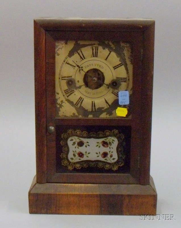 Appraisal: Seth Thomas Mahogany Cottage Clock with painted zinc dial inscribed