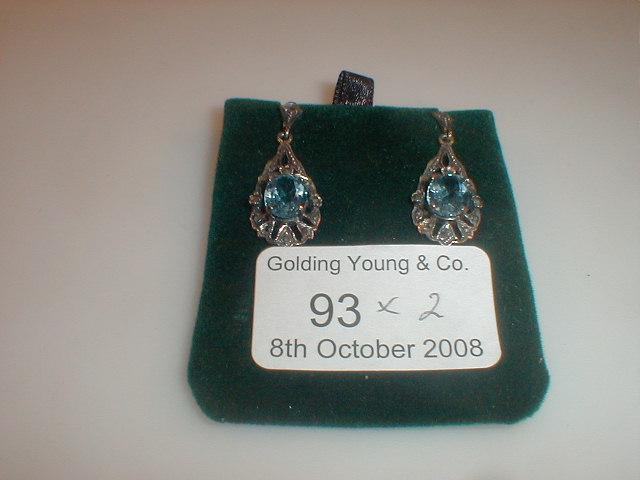 Appraisal: A pair of Victorian style pendant earrings set with a