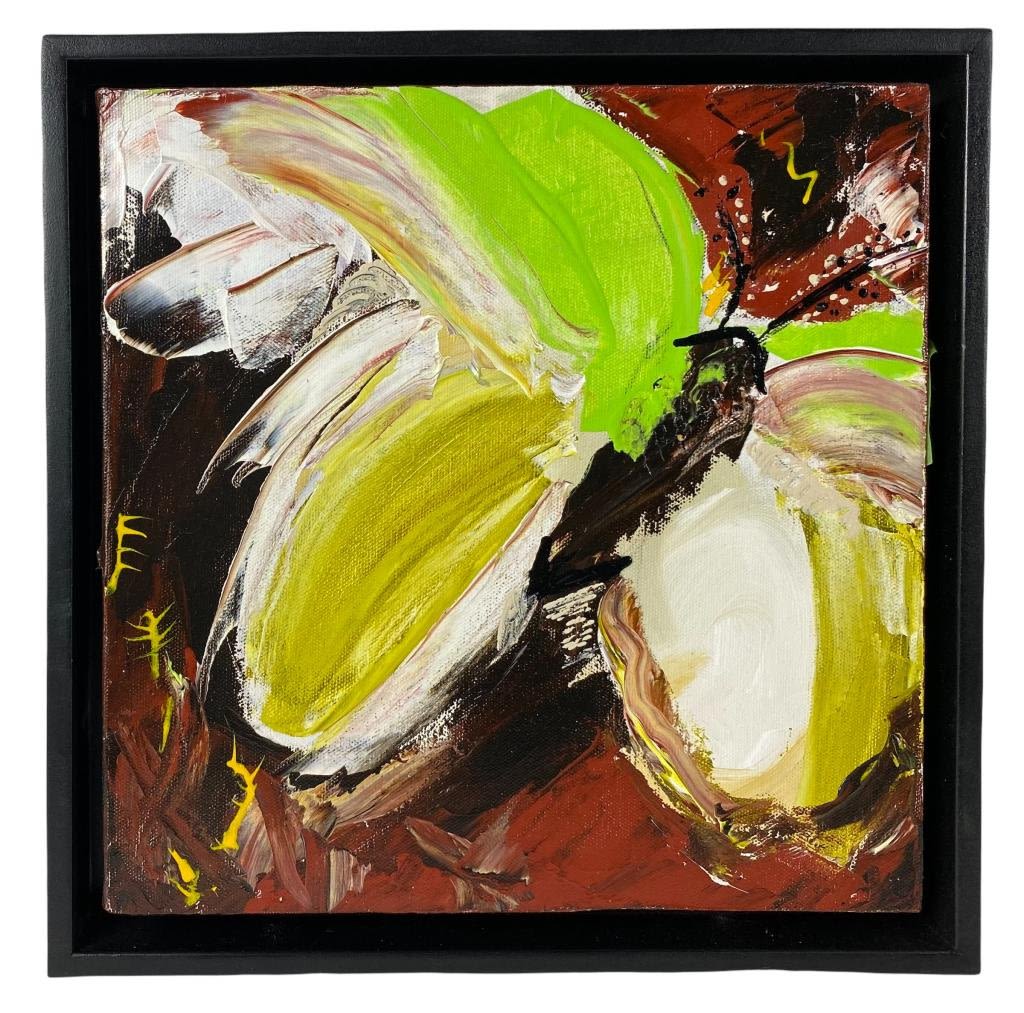 Appraisal: Spencer Silver Butterfly Oil Painting On CanvasFrame x Proceeds from