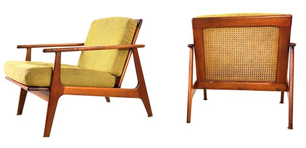 Appraisal: A PAIR OF AUSTRALIAN ARMCHAIRS ATTRIBUTED TO JOHN DUFFECY FOR