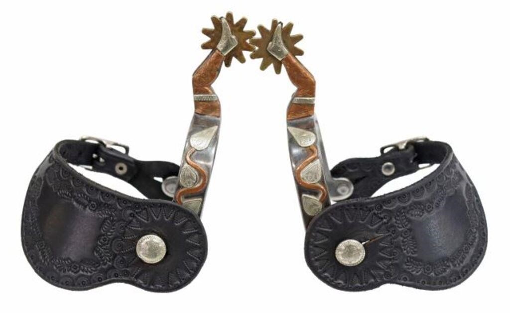 Appraisal: pair Western Gal Leg cowboy spurs no maker's mark copper