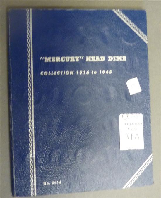 Appraisal: Folder of Mercury dimes