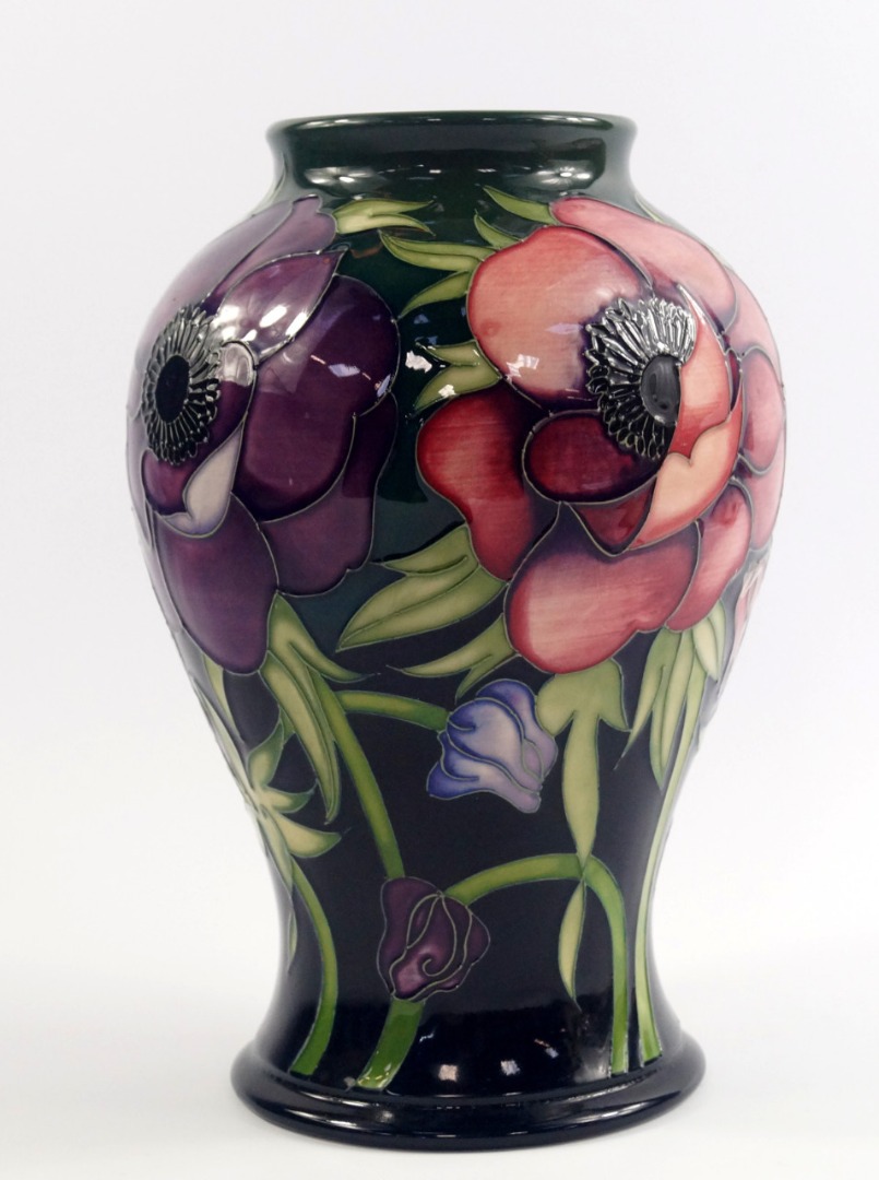 Appraisal: A Moorcroft pottery vase decorated in the Anemone Tribute pattern