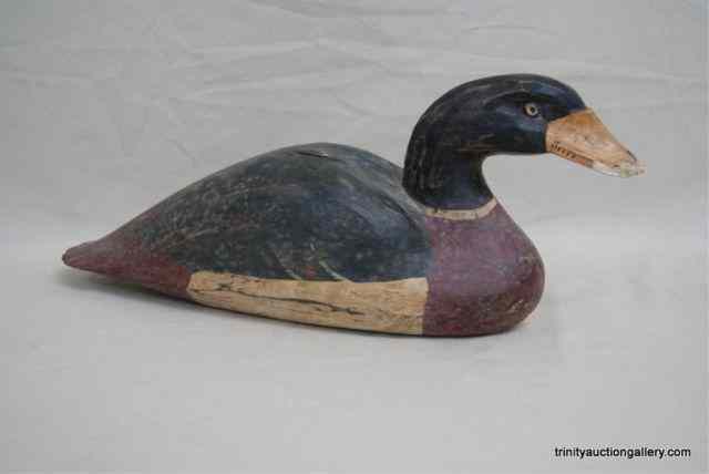 Appraisal: Antique Hand Carved Wooden Mallard Duck DecoyIs a very nice