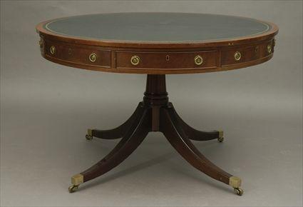 Appraisal: George III-Style Mahogany Drum Table